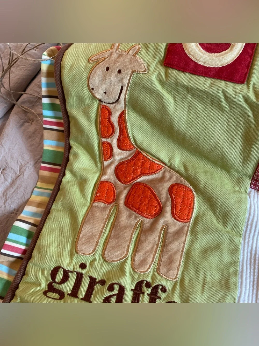 CoCaLo Baby Nursery Striped Numbers Letters Animals Crib Comforter Quilt